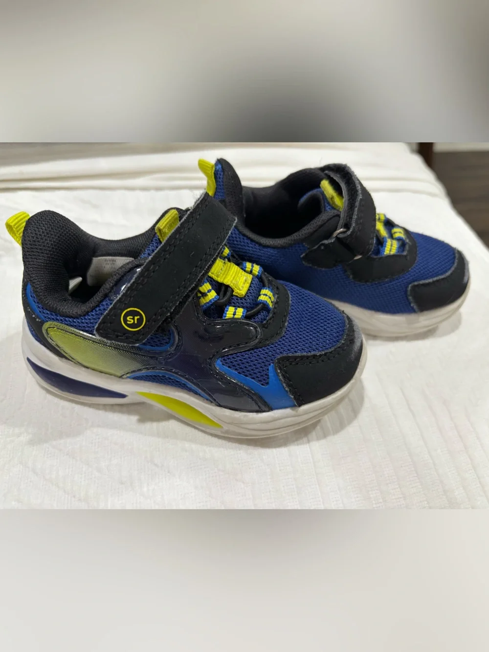 Stride Rite Blue and Yellow Kids Sneakers